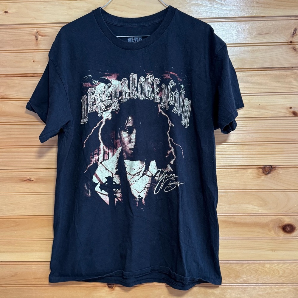 Young Boy Never Broke Again Black Graphic T-Shirt Large